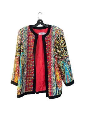 Howard Wolf Vintage Jacket Colorful Print Multi Pattern Clean Lines Boho